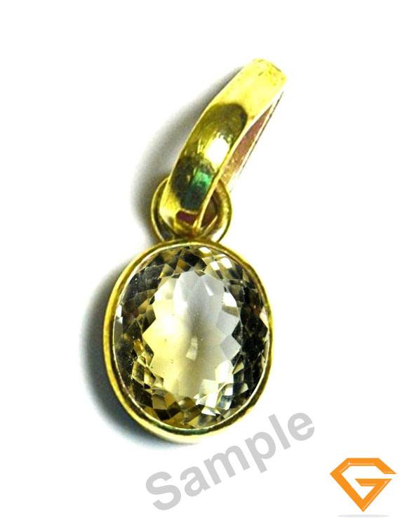 5.25 ratti Natural Certified Sunela (Citrine) panchdhatu pendant